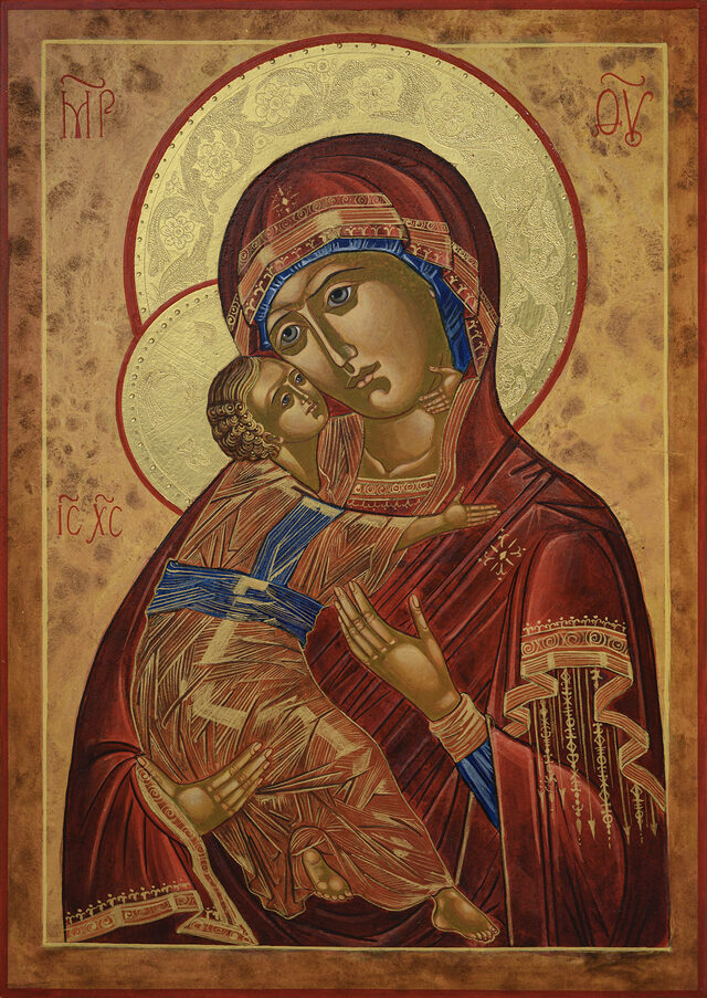 Vladimir Icon of the Mother of God — the whole icon, frontal reproduction